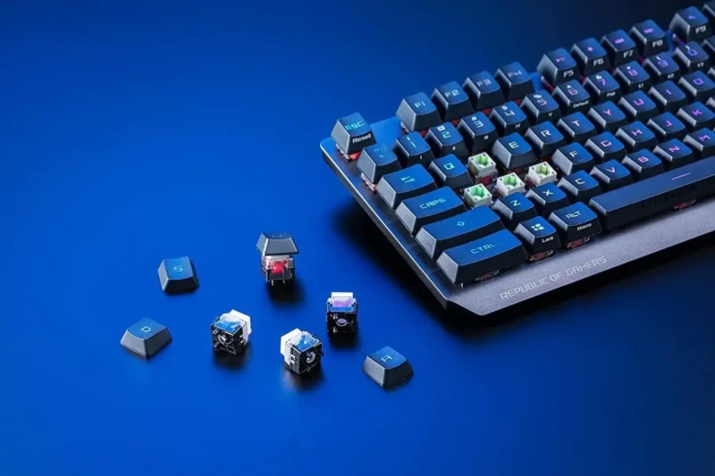 ASUS ROG Strix Scope RX TKL Wireless Deluxe - 80% Gaming Keyboard, Tri-Mode Connectivity (2.4GHz RF, Bluetooth, Wired), ROG RX Red Optical Mechanical Switches, PBT Keycaps, RGB, Wrist Rest, Black - Image 13