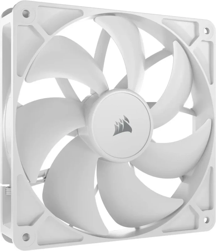 CORSAIR RS140 PWM 140mm Fan – White - Simplified Control - Daisy-Chain 4-Pin PWM Connection - Concentrated AirGuide Cooling - Magnetic Dome Bearing - Image 2
