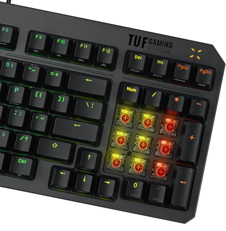 ASUS TUF Gaming K3 Gen II keyboard - compact 97-key layout, optical-mechanical RGB switches, detachable top plate, and Aura Sync - Image 4