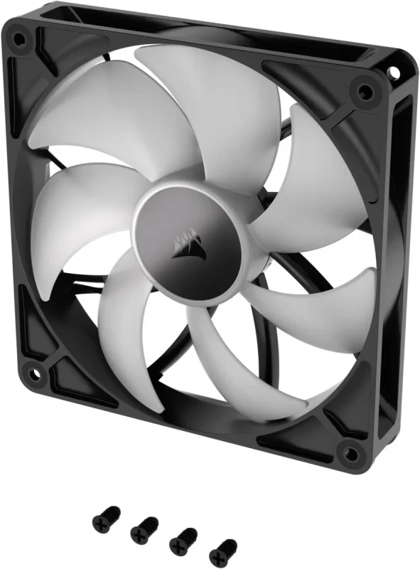 CORSAIR RS140 ARGB PWM 140mm Fan - Simplified Control - Daisy-Chain 4-Pin PWM and +5V ARGB Connections - Concentrated AirGuide Cooling - Magnetic Dome Bearing - Image 9