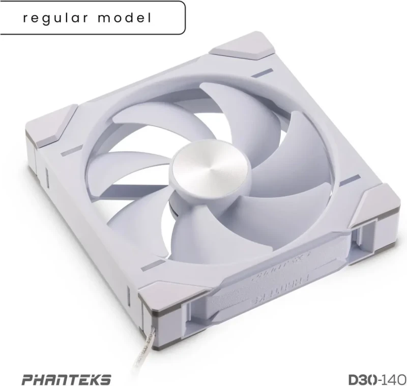 Phanteks D30-140 DRGB PWM FAN, Premium D-RGB Performance Fan, ARGB/DRGB lighting, Daisy-chain Fan Linking system, White - Image 2