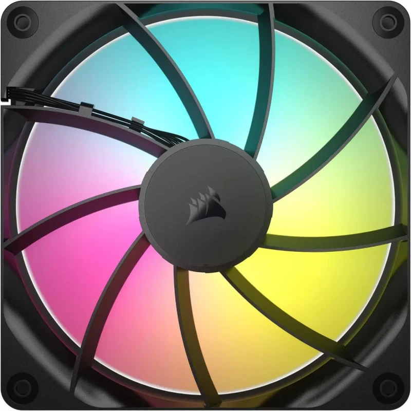 CORSAIR RS140 ARGB PWM 140mm Fan - Simplified Control - Daisy-Chain 4-Pin PWM and +5V ARGB Connections - Concentrated AirGuide Cooling - Magnetic Dome Bearing - Image 2