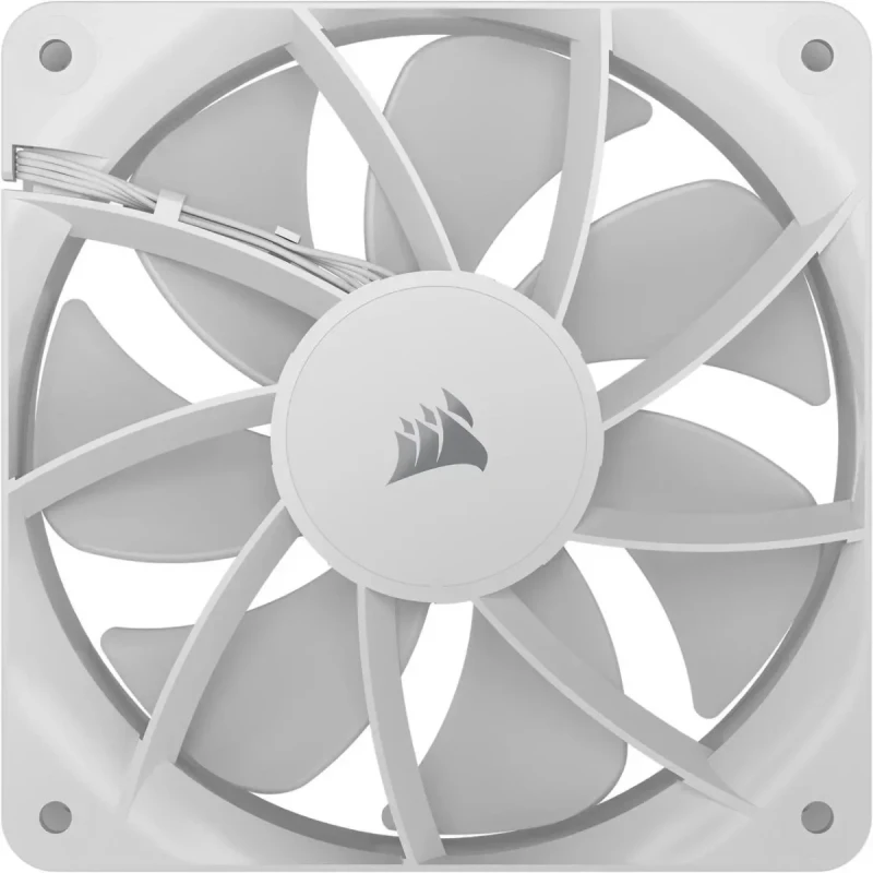 CORSAIR RS120 ARGB PWM 120mm Fans Triple Pack - White - Simplified Control - Daisy-Chain 4-Pin PWM and +5V ARGB Connections - Concentrated AirGuide Cooling - Magnetic Dome Bearing - Image 5
