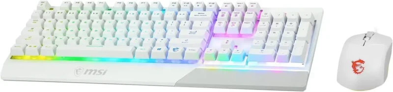 MSI Vigor GK30 Gaming Keyboard & GM11 Gaming Mouse Combo - Mechanical Membrane Switches, 6-Zone RGB, Water Repellent & Splash-Proof, 5000 DPI - White - Image 7