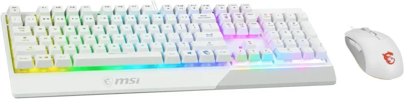 MSI Vigor GK30 Gaming Keyboard & GM11 Gaming Mouse Combo - Mechanical Membrane Switches, 6-Zone RGB, Water Repellent & Splash-Proof, 5000 DPI - White - Image 8