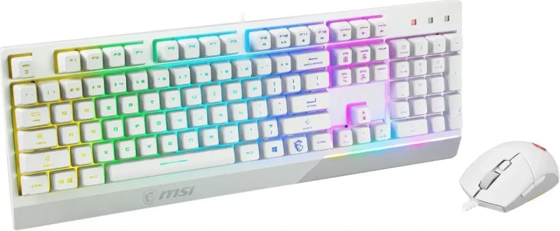 MSI Vigor GK30 Gaming Keyboard & GM11 Gaming Mouse Combo - Mechanical Membrane Switches, 6-Zone RGB, Water Repellent & Splash-Proof, 5000 DPI - White - Image 9