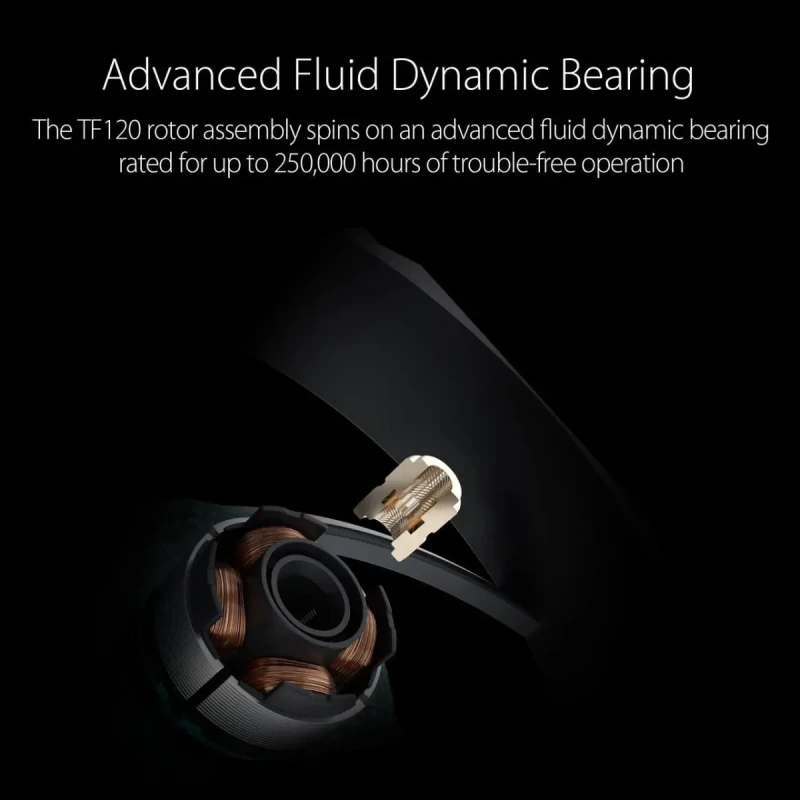 ASUS TUF Gaming TF120 ARGB Chassis Fan 3-Pin Customizable LEDs Blade, Advanced Fluid Dynamic Bearing, 120mm PWM Control, Anti-vibration Pads, Double-layer LED Array for Computer Case & Liquid Radiator - Image 2