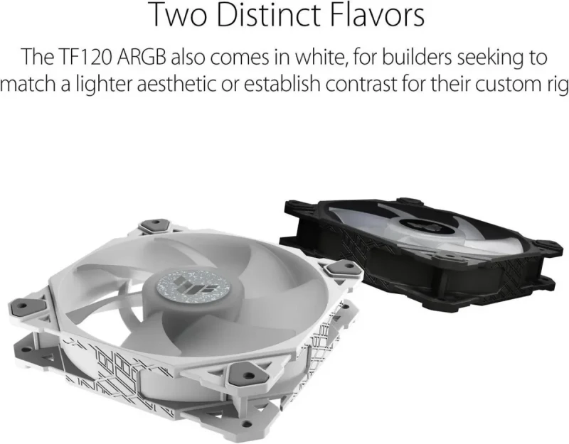 ASUS TUF Gaming TF120 ARGB Chassis Fan 3-Pin Customizable LEDs Blade, Advanced Fluid Dynamic Bearing, 120mm PWM Control, Anti-vibration Pads, Double-layer LED Array for Computer Case & Liquid Radiator - Image 5
