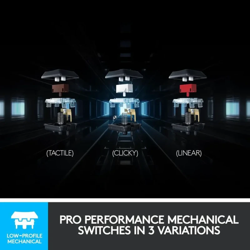 Logitech G915 LIGHTSPEED RGB Mechanical Gaming Keyboard, Low Profile Clicky Key Switch, LIGHTSYNC RGB, Advanced LIGHTSPEED Wireless and Bluetooth Support - Clicky - Image 4