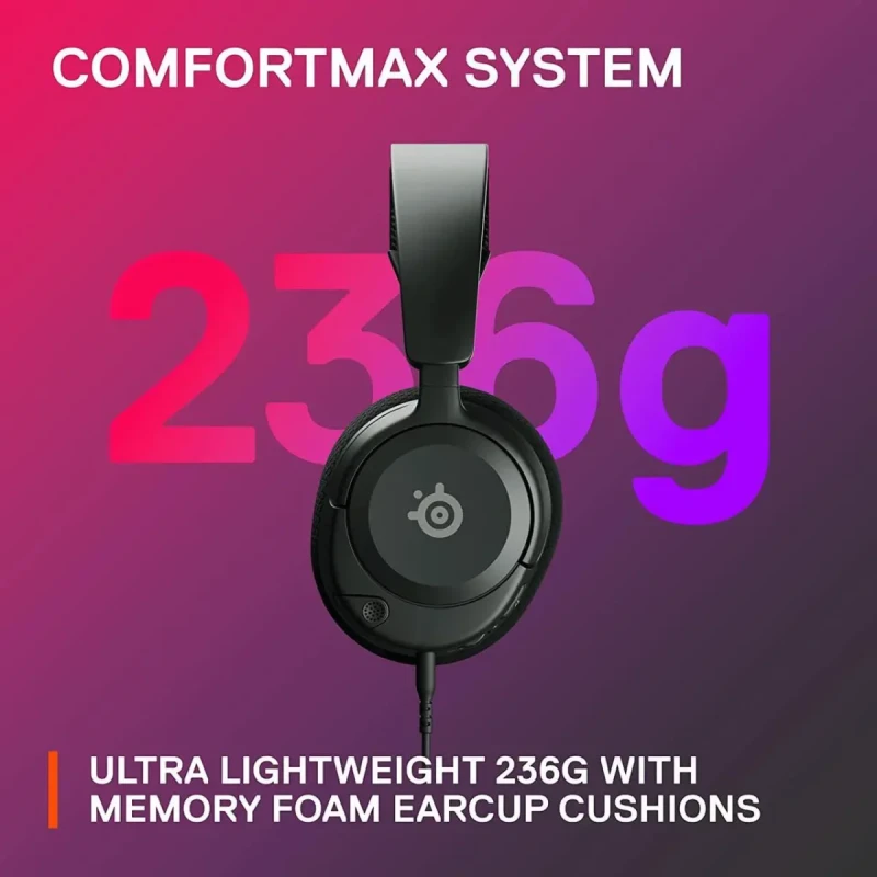 NEW SteelSeries Arctis Nova 1 Multi-System Gaming Headset — Hi-Fi Drivers — 360° Spatial Audio — Comfort Design — Durable — Ultra Lightweight — Noise-Cancelling Mic — PC, PS5/PS4, Switch, Xbox - Black - Image 5