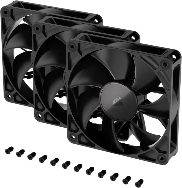 CORSAIR RS120 PWM 120mm Fans Triple Pack - Simplified Control - Daisy-Chain 4-Pin PWM Connection - Concentrated AirGuide Cooling - Magnetic Dome Bearing - Image 2