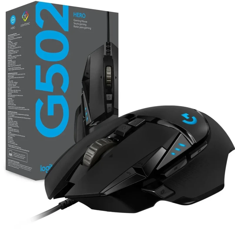 Logitech G502 HERO High Performance Wired Gaming Mouse, HERO 25K Sensor, 25,600 DPI, RGB, Adjustable Weights, 11 Programmable Buttons, On-Board Memory, PC / Mac - Image 10