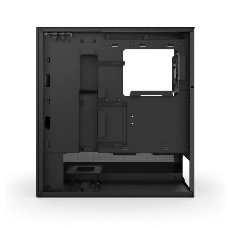 NZXT H5 Flow Mid-Tower ATX Gaming PC Case All Black – High-Airflow Mesh Panels, Tempered Glass Side Panel, Support E-ATX/ATX/Micro-ATX/Mini-ITX, 360 mm Front + 240 mm Top Radiator Support, 2x 120 mm Fans Included, USB-C + USB-A Front Ports, Cable Management System - Gallery Image