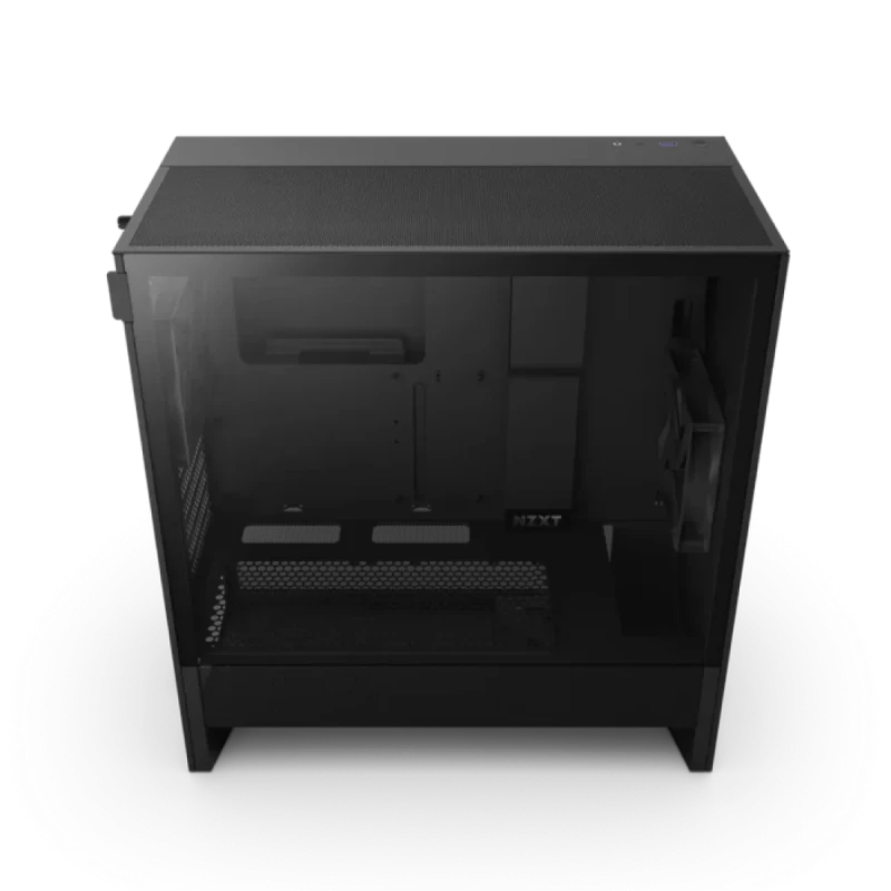 NZXT H5 Flow Mid-Tower ATX Gaming PC Case All Black – High-Airflow Mesh Panels, Tempered Glass Side Panel, Support E-ATX/ATX/Micro-ATX/Mini-ITX, 360 mm Front + 240 mm Top Radiator Support, 2x 120 mm Fans Included, USB-C + USB-A Front Ports, Cable Management System - Gallery Image