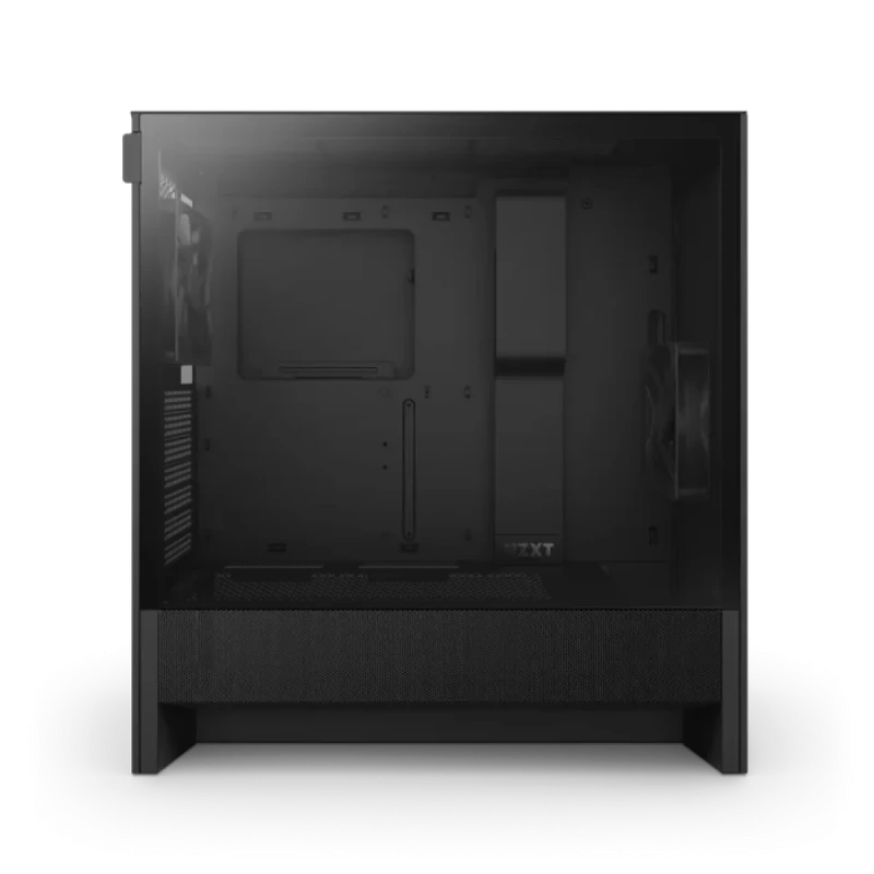 NZXT H5 Flow Mid-Tower ATX Gaming PC Case All Black – High-Airflow Mesh Panels, Tempered Glass Side Panel, Support E-ATX/ATX/Micro-ATX/Mini-ITX, 360 mm Front + 240 mm Top Radiator Support, 2x 120 mm Fans Included, USB-C + USB-A Front Ports, Cable Management System - Gallery Image