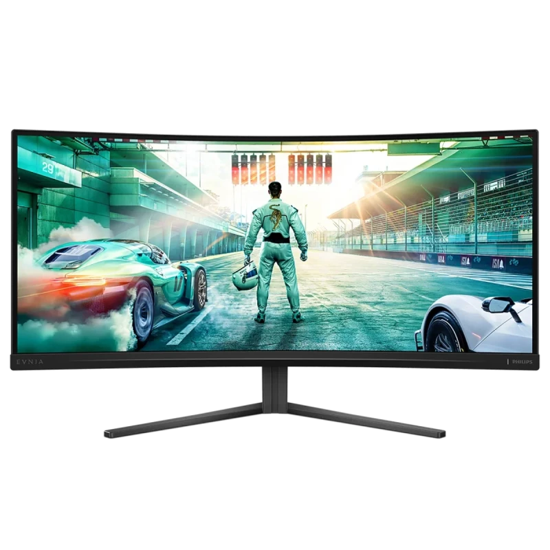 Philips Evnia 34M2C3500L 34" UWQHD 3440x1440 VA Curved Gaming Monitor - 180Hz Refresh Rate, 0.5ms MPRT Response Time, AMD FreeSync Premium, HDR10, 1500R Curvature, Low Input Lag, SmartImage Game Modes, HDMI DisplayPort, Flicker-Free Low Blue Light - Gallery Image