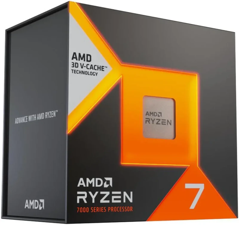 AMD Ryzen 7 7800X3D 8-Core 16-Thread Desktop Gaming Processor - Zen 4, 4.2GHz Base Up to 5.0GHz Boost, 96MB 3D V-Cache, 120W TDP, AM5 Socket, Integrated Radeon Graphics, Fully Unlocked - Gallery Image