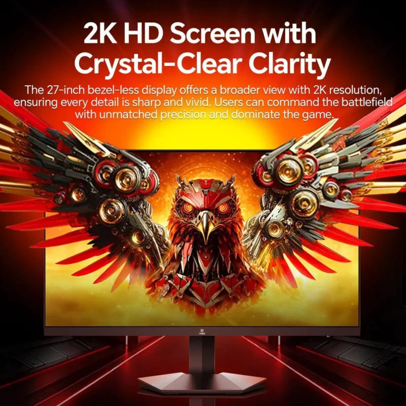ABS GQ271NE 27″ QHD Gaming Monitor - 2560x1440 2K Resolution, 180 Hz Refresh Rate, Fast IPS Panel, 1 ms Response Time, AMD FreeSync / Adaptive Sync, VESA DisplayHDR 400, 95% DCI-P3 Color Gamut, HDMI & DisplayPort Connectivity, Ultra-Smooth High-Performance Display for Gaming and Productivity - Gallery Image