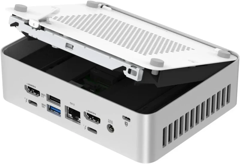 ASUS NUC 15 Pro+ Barebone Mini PC - Intel Core Ultra 9 285H Series 2, 2x DDR5 SO-DIMM Slots, Dual M.2 NVMe Storage Support, Thunderbolt 4, WiFi 7, Bluetooth 5.4, HDMI 2.1, USB4, Compact Aluminum Chassis, No RAM/SSD Included - Gallery Image