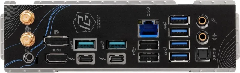 ASRock Z890M Riptide WiFi Micro-ATX Motherboard – Intel Z890 Chipset for LGA1851 Core Ultra CPUs, 4x DDR5 Slots up to 9466 MHz OC, 1x PCIe 5.0 x16, 3x M.2 NVMe, Dual Thunderbolt 4, 802.11ax Wi-Fi 6E & Bluetooth 5.3, Killer 2.5 Gb LAN, HDMI 2.1 & DisplayPort, Realtek ALC897 7.1 Audio – Phantom Gaming Board - Gallery Image