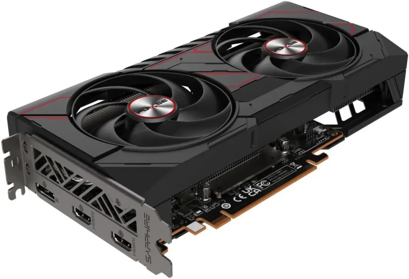 Sapphire PULSE Radeon RX 9060 XT 16GB Black – AMD RDNA GPU, 16GB GDDR6, Boost Clock up to 2650 MHz, Dual-Fan PULSE Cooling, Factory Overclock, PCIe 4.0, HDMI/DP Outputs, 240 mm - Gallery Image