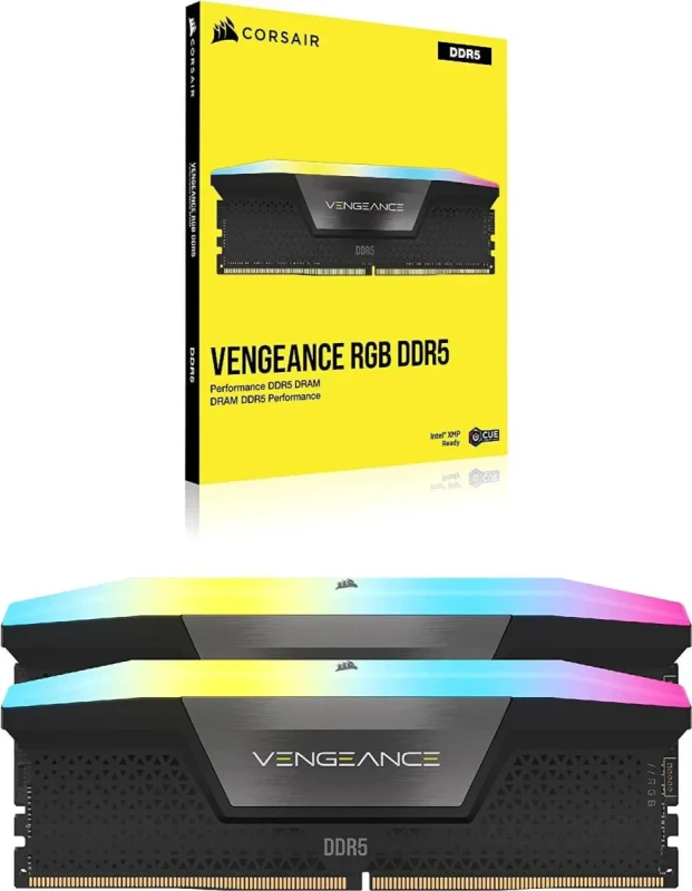 Corsair Vengeance 64GB (2x32GB) DDR5 4800MHz Desktop Memory Kit - CL40, PC5-38400, 288-Pin DIMM, Intel XMP 3.0 Support, High Capacity Performance RAM, Black (CMH64GX5M2A4800C40) - Gallery Image