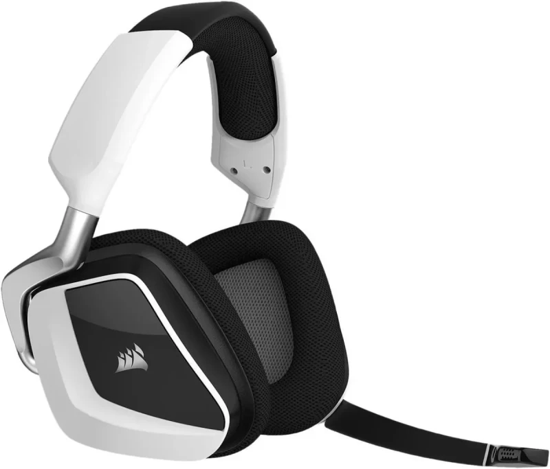 Corsair VOID RGB Elite Wireless Gaming Headset - 7.1 Surround Sound, 2.4GHz Low Latency Wireless, Custom Tuned 50mm Drivers, Omnidirectional Noise Cancelling Microphone, USB Receiver, PC and PS5 Compatible, RGB Lighting, Black - Gallery Image