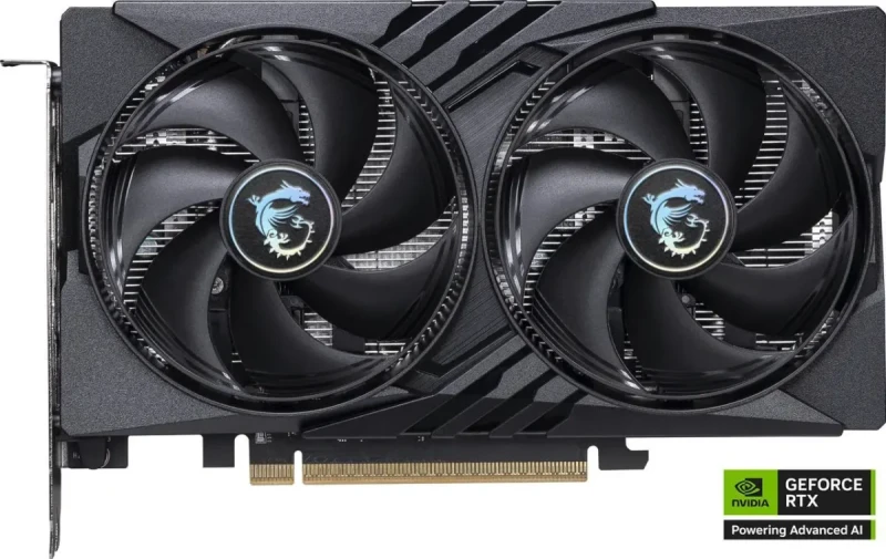 MSI GAMING OC GeForce RTX 5050 8GB Black 202 mm Graphics Card – NVIDIA GeForce RTX 5050 GPU, 2560 CUDA Cores, 8 GB GDDR6 128-bit Memory, PCIe 5.0 x16 (uses x8), Boost ~2632 MHz, MSI TWIN FROZR 10 Dual-Fan Cooling, 1x HDMI 2.1b & 3x DisplayPort 2.1b, 130 W, Compact Full-Height Design for 1080p/1440p Gaming - Gallery Image
