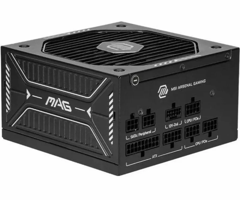MSI MAG A750GLS PCIE5 750W Fully Modular ATX 3.1 Power Supply - 80 Plus Gold Certified, PCIe 5.1 Ready, Native 12V-2x6 GPU Cable, Compact Design, Low-Noise Cooling Fan, Embossed Sleeved Cables, Industrial-Grade Capacitors, 10-Year Warranty, Black - Gallery Image