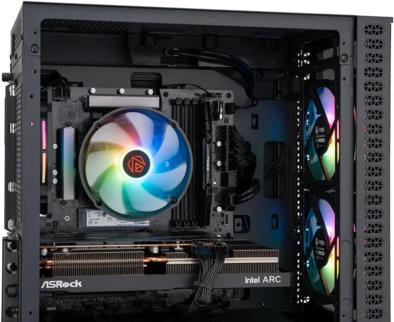 ABS Cyclone Aqua Gaming Desktop PC - Intel Core 5 120 up to 4.6GHz, Intel Arc A580 8GB Graphics Card, 16GB DDR4 3200MHz RAM, 1TB M.2 NVMe SSD, WiFi Ready, HDMI/DisplayPort, Windows 11 Home, Black Gaming Tower - Gallery Image