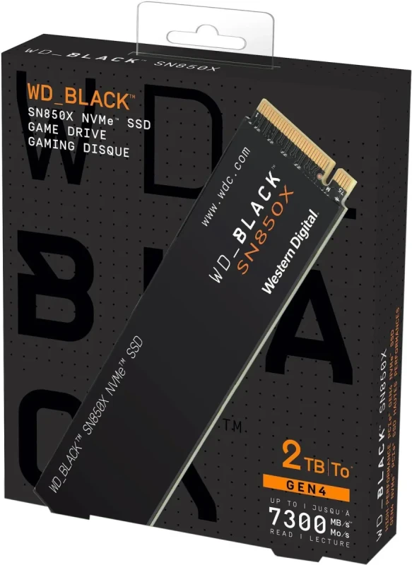 Western Digital WD_Black SN850X - 2 TB SSD, M.2 PCIe 4.0 X4, M.2-2280, 2048 MB Cache memory - Gallery Image