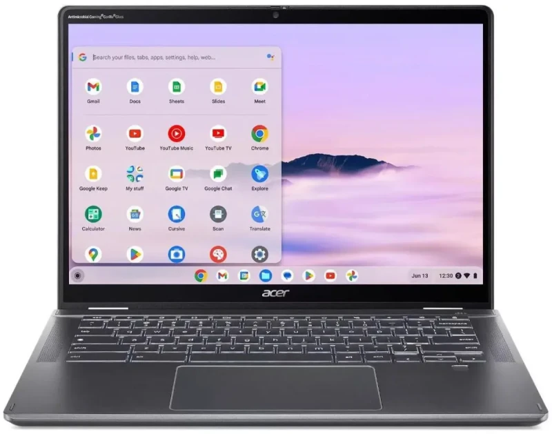 Acer Chromebook Plus Spin 514 2-in-1 Laptop - Intel Core i5-1334U, 8GB DDR5 RAM, 512GB SSD, 14" WUXGA IPS Touchscreen, 100% sRGB, Backlit Keyboard, USB-C Fast Charging, ChromeOS, Google AI - Gallery Image
