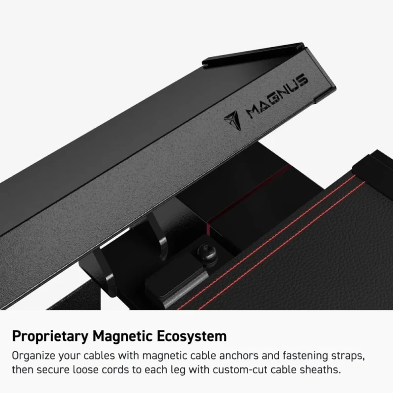 Secretlab MAGNUS Metal Desk MAGBDL15S-BLACK - Black Metal Gaming Desk, Magnetic Cable Management, Black MAGPAD Faux Leather Desk Mat, 150cm x 70cm - Gallery Image