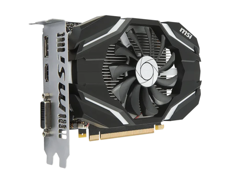 Refurbished: MSI GeForce GTX 1050 Ti 4G OC Graphics Card - 4GB GDDR5, 128-Bit, PCIe 3.0, 1455MHz Boost Clock, HDMI, DisplayPort, DVI-D - Gallery Image