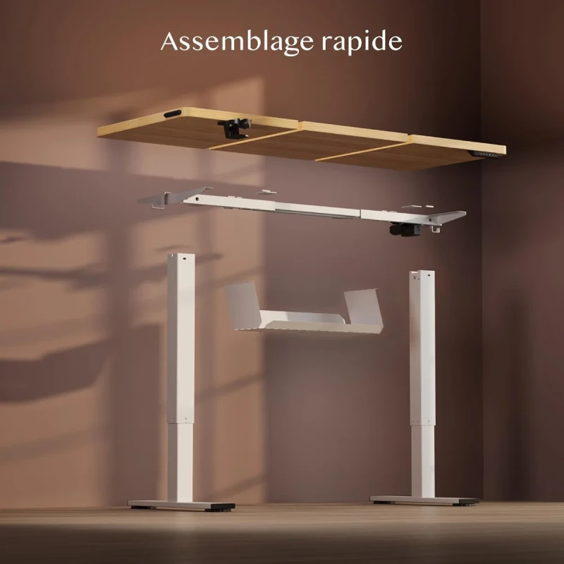 FLEXISPOT Electric Height Adjustable Standing Desk 4M-4X41-C5AJ - 160x60cm Maple Desktop, Electric Sit-Stand Adjustment, Memory Height Presets, Headphone Hook, Home Office Computer Desk - Gallery Image