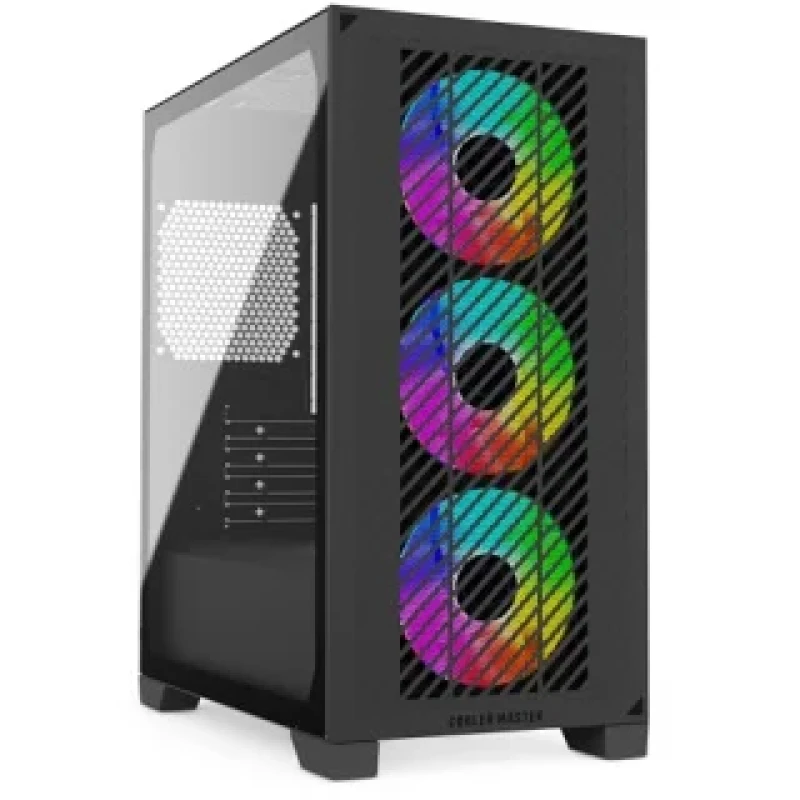 Cooler Master Elite 301 MicroATX Mid Tower PC Case – Tempered Glass Side Panel, ARGB Fans, USB-C & USB 3.2 Ports, Supports MicroATX & Mini-ITX, up to 365 mm GPU, 163.5 mm CPU Cooler Clearance, Top/Front/Rear Fan & Radiator Support, PSU Not Included - Gallery Image