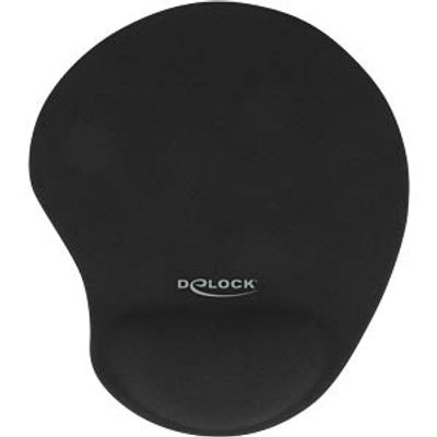 DELOCK 12040 - Mouse mat, with wrist rest, black
