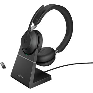Jabra Headset, Evolve2 65, UC, USB-A, with charging station