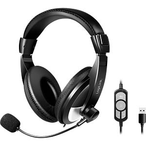 LogiLink Headset, USB, stereo, with controller, USB-A