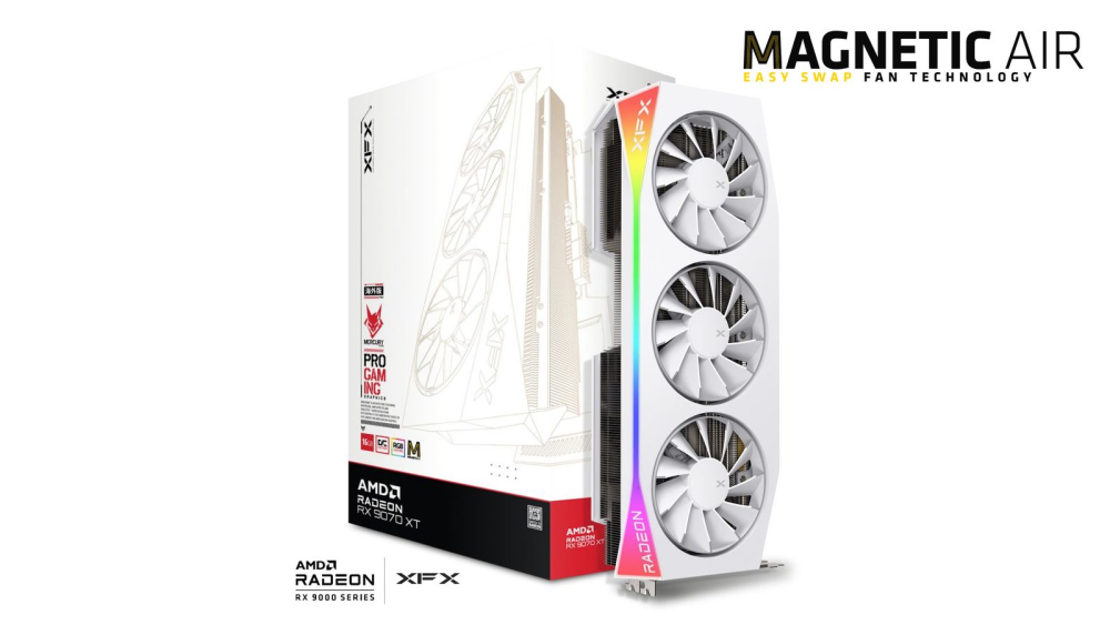 XFX Mercury Radeon RX 9070XT OC White Magnetic Air Edition
