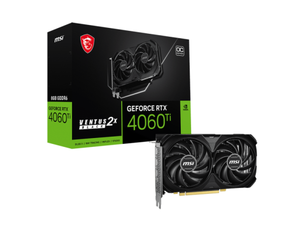 MSI GeForce RTX 4060 Ti 8G VENTUS 2X BLACK E1 OC