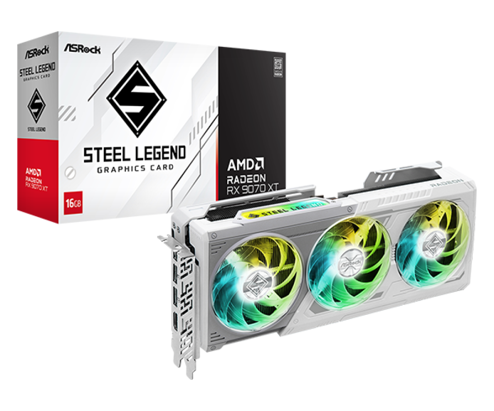 ASRock Radeon RX 9070 XT Steel Legend 16 GB