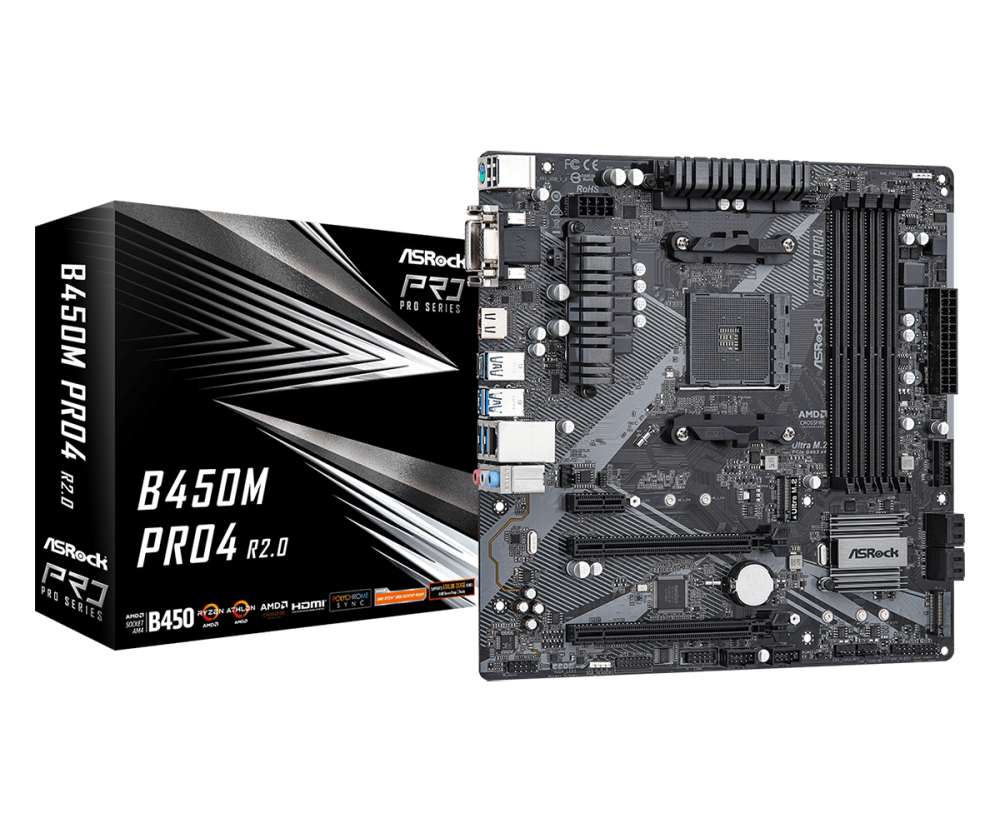 ASRock B450M Pro4 R2.0 (AM4)