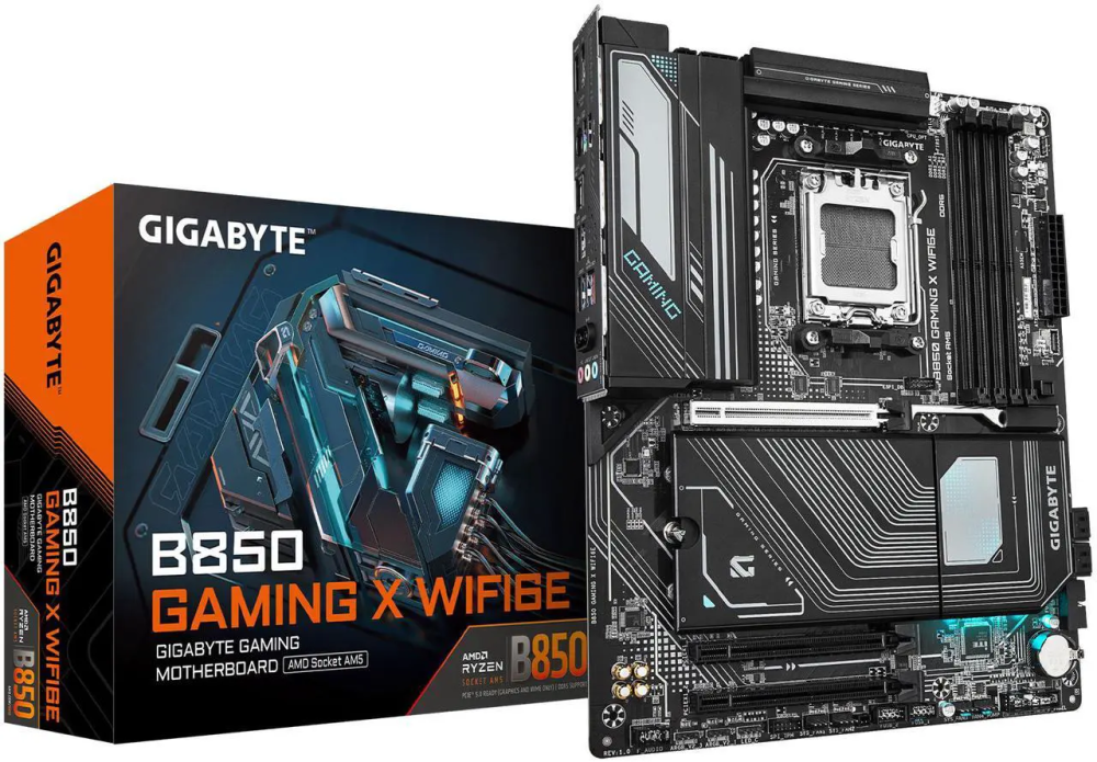GIGABYTE B850 GAMING X WIFI6E AMD AM5 LGA 1718 Motherboard, ATX, DDR5, 3x M.2, PCIe 5.0, USB-C, WIFI6E, 2.5GbE LAN, EZ-Latch, 5-Year Warranty - Featured Image