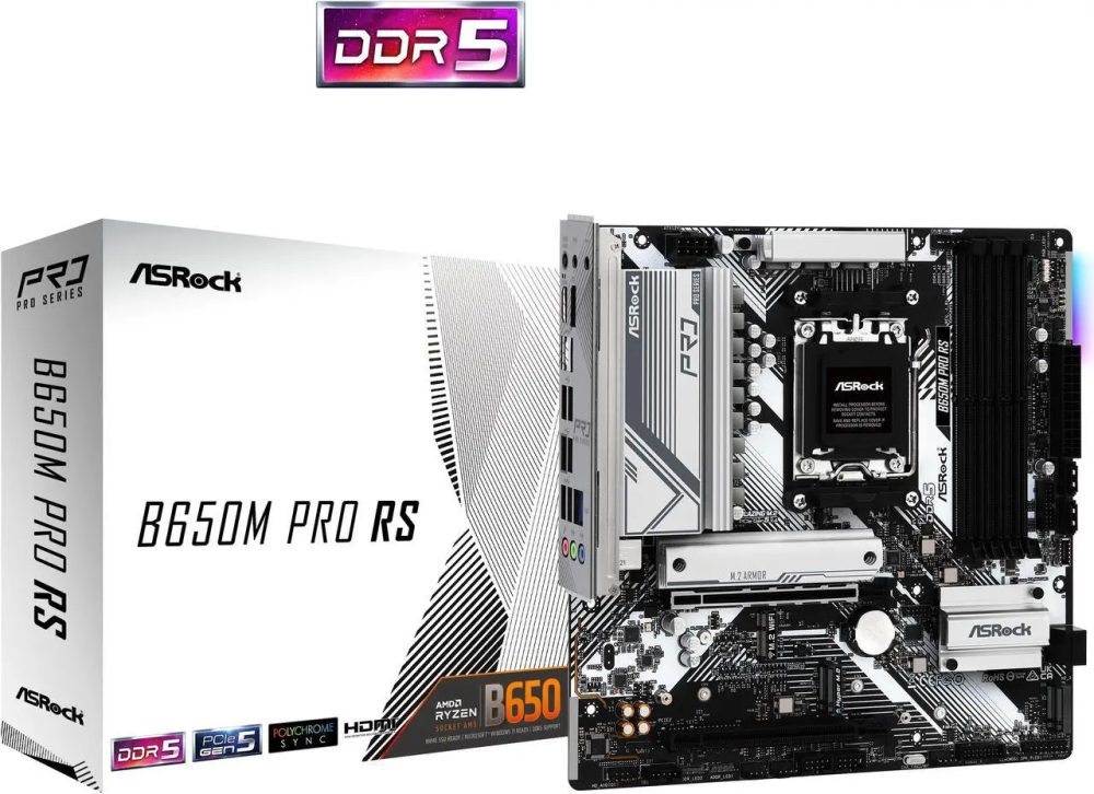 ASRock B650M PRO RS AM5 AMD B650 Micro ATX Motherboard