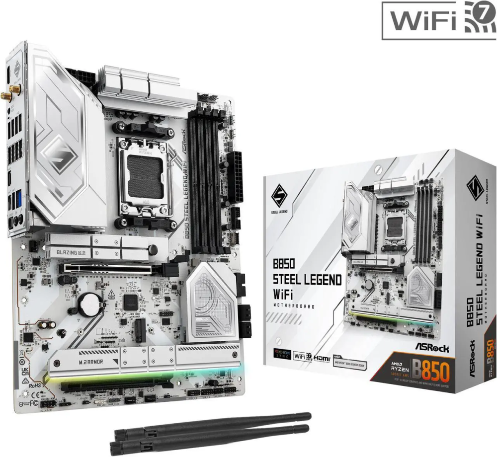 ASRock B850 STEEL LEGEND WIFI AM5 AMD B850 ATX Motherboard