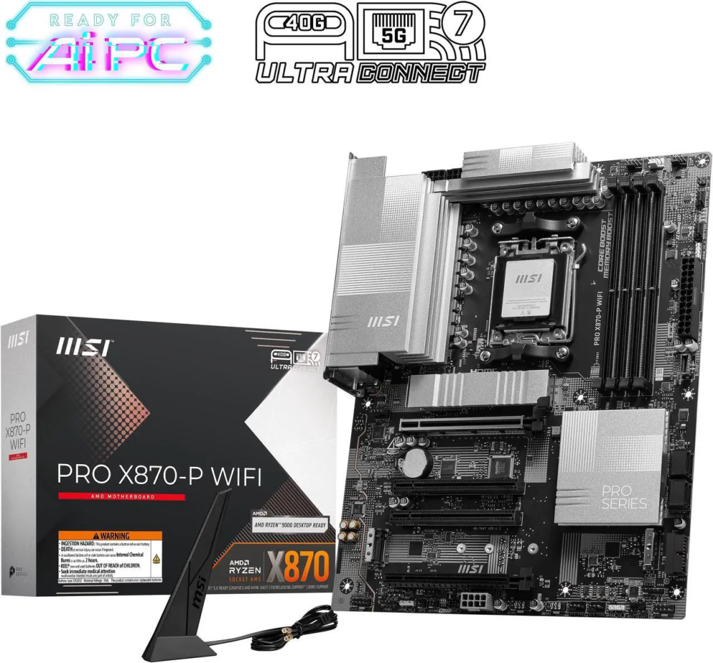 MSI PRO X870-P WIFI AM5 AMD X870 ATX Motherboard