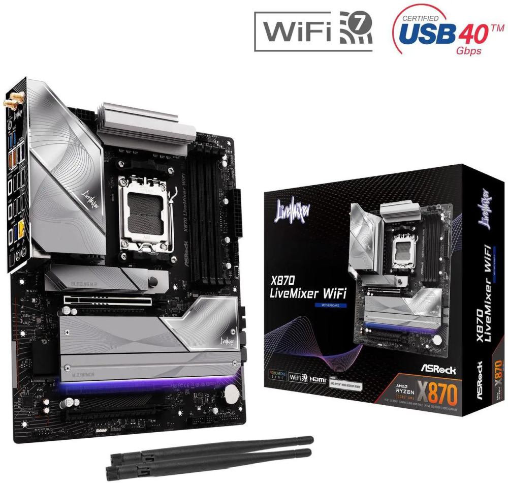ASRock X870 LiveMixer WiFi AM5 AMD X870 ATX Motherboard