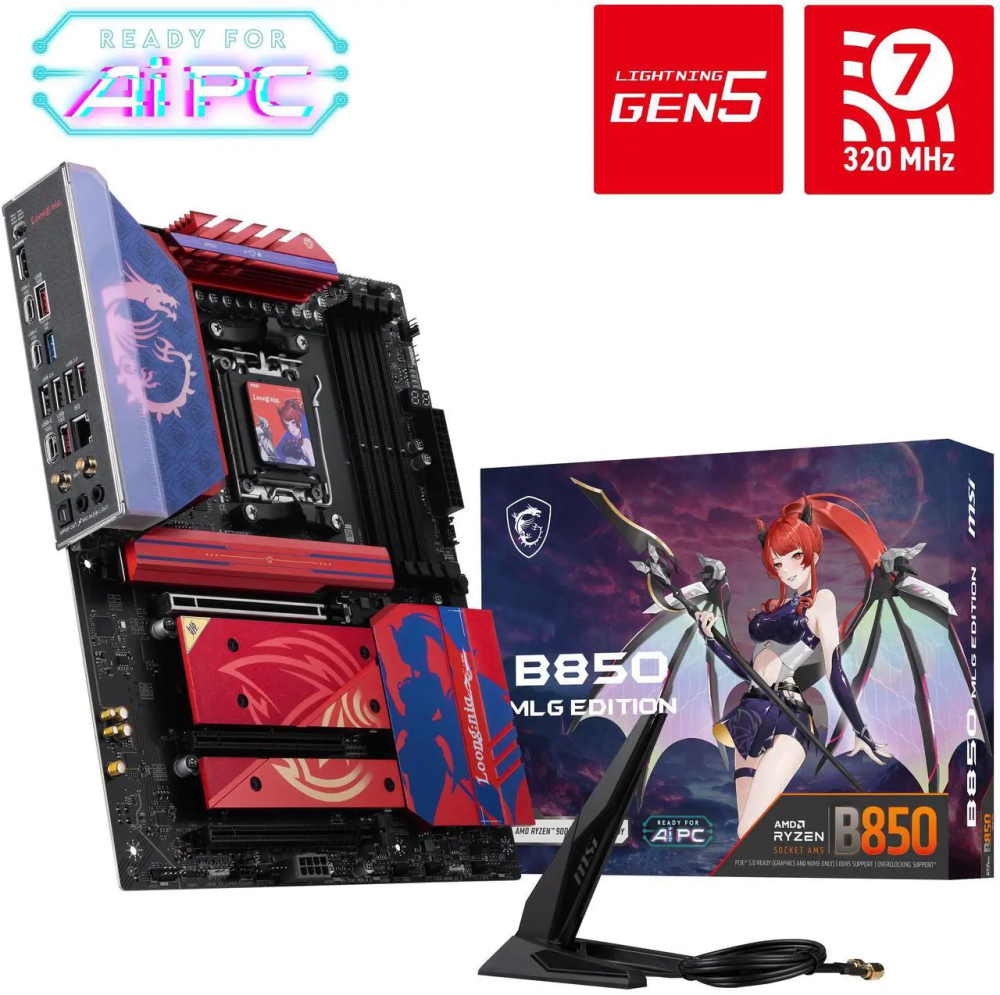 MSI B850 MLG EDITION AM5 AMD B850 ATX B850 SATA 6Gb/s 5G Network Wi-Fi7 DDR5 Motherboard