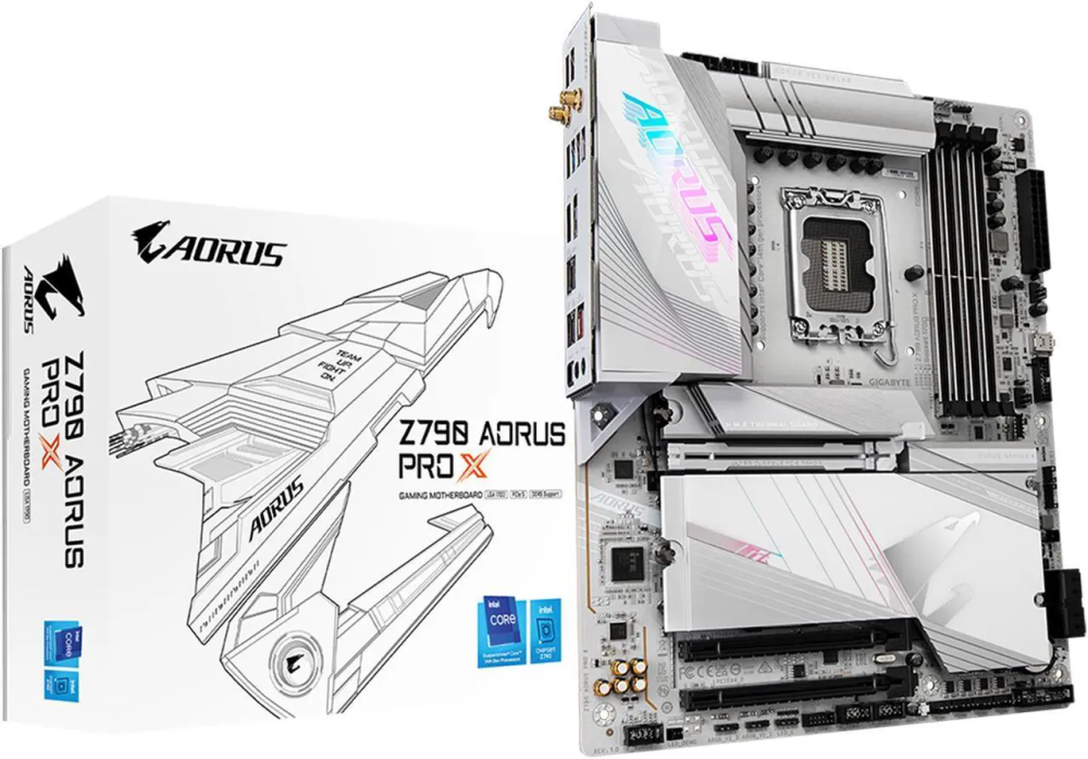 GIGABYTE Z790 AORUS PRO X LGA 1700(14th,13th,12th Gen) Intel Z790 X ATX Motherboard with DDR5, 5* M.2, PCIe 5.0, USB 3.2 Type-C, Wi-Fi 7, 5GbE LAN, Q-Flash Plus, EZ-Latch Plus - Featured Image